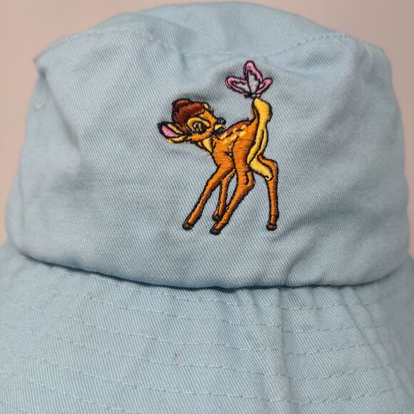 Disney Bambi Butterfly Bucket Hat Blue One Size Embroidered Vent Holes - Picture 3 of 9